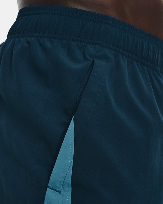 Men's UA HIIT Woven Colorblock Shorts, Blue, pdpMainDesktop image number 4